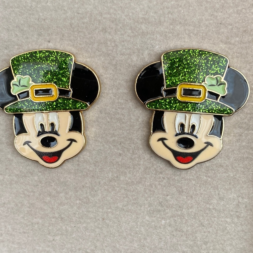 BaubleBar x Disney Mickey St. Patty’s Earrings NIB! 🍀 - Picture 2 of 5